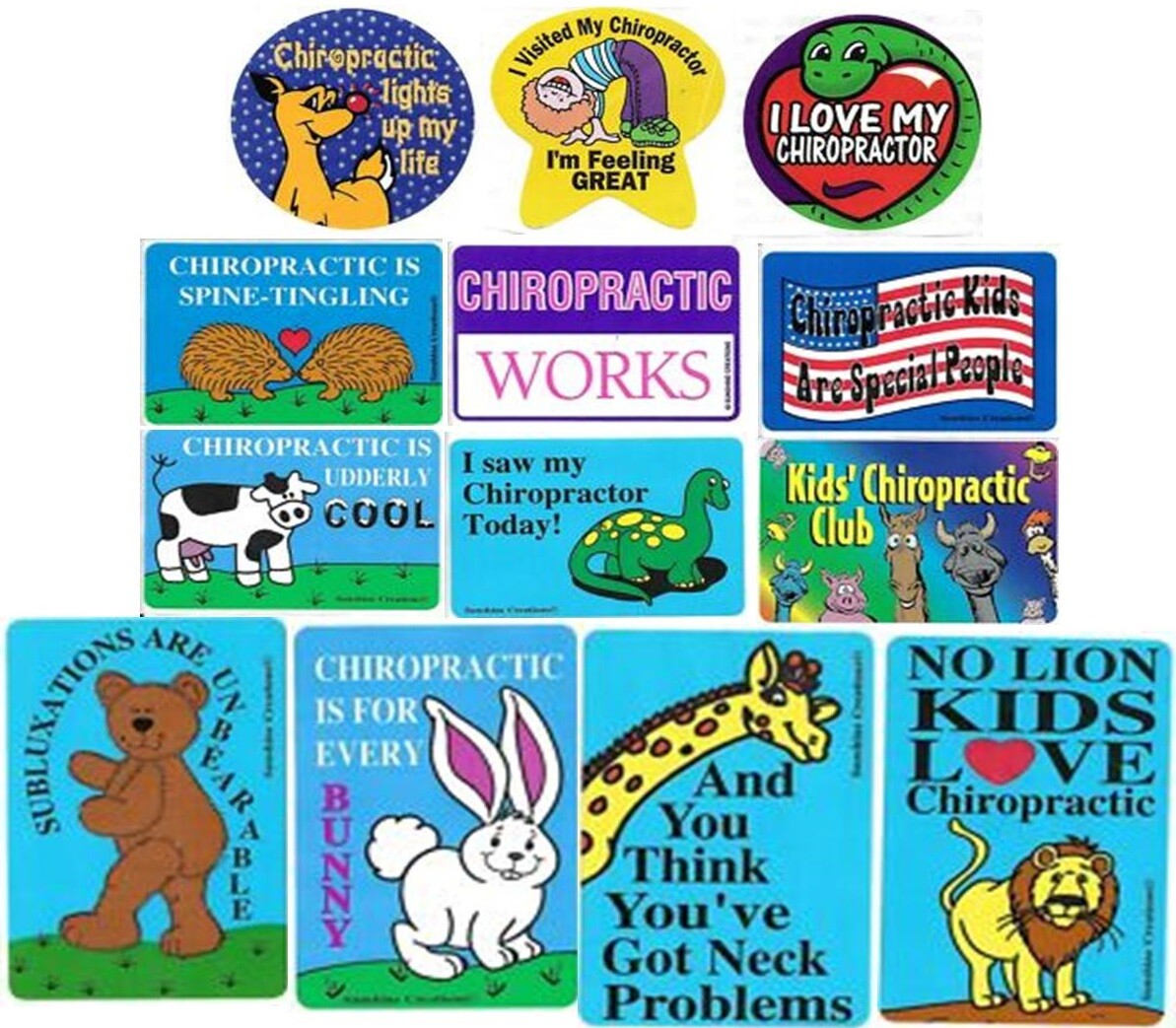 Chiropractic Kids’ Stickers ~ Lots Of 50 ~ Scores To Choose From ~ NO SHIPPING!!