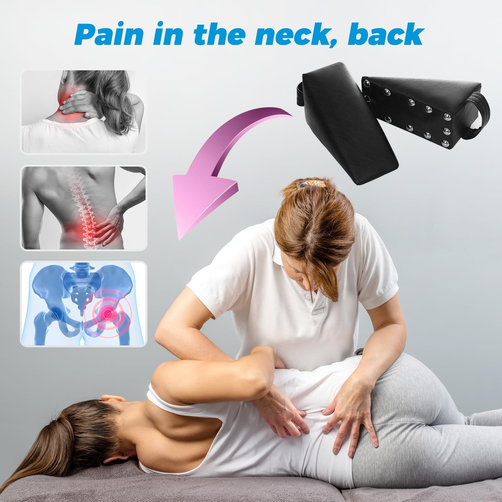 Chiropractic Wedge Blocks for Pelvis Support – 2pcs DeJarnette Style, Comfort &