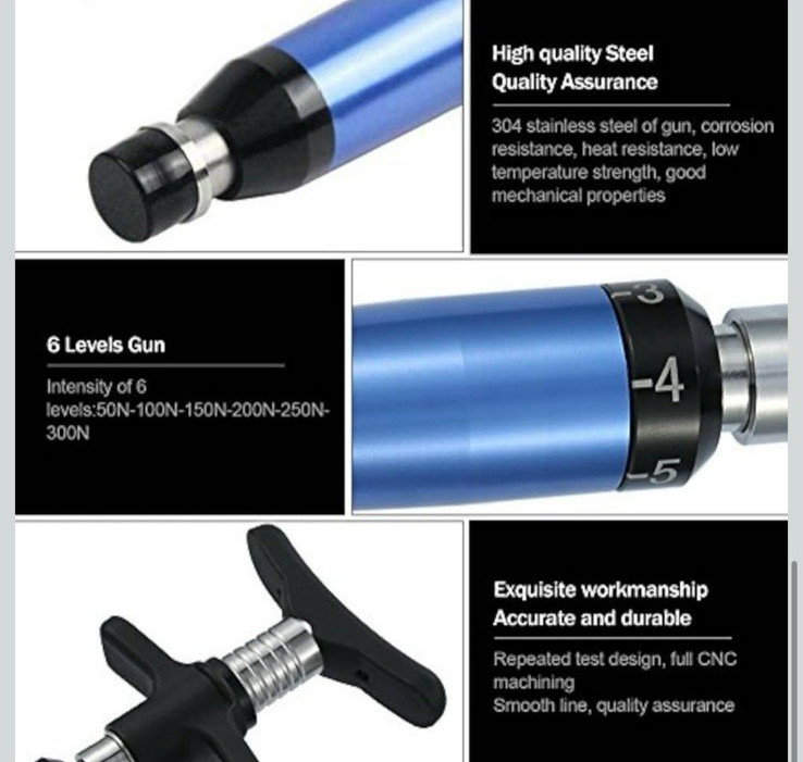 Manual Chiropractic Activator Adjusting Tool 6 Levels Gun Set with Case
