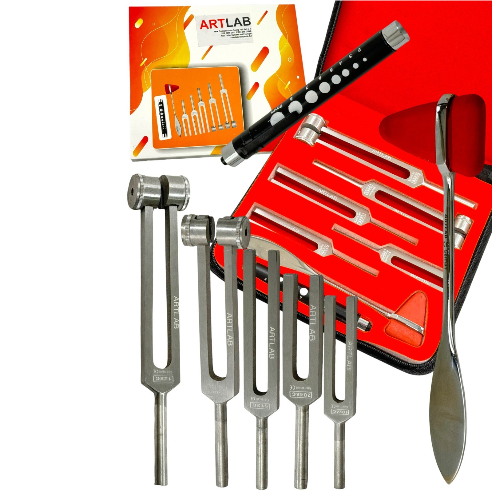 5 Tuning Forks Set Medical Surgical Chiropractic Physical Diagnostic instruments