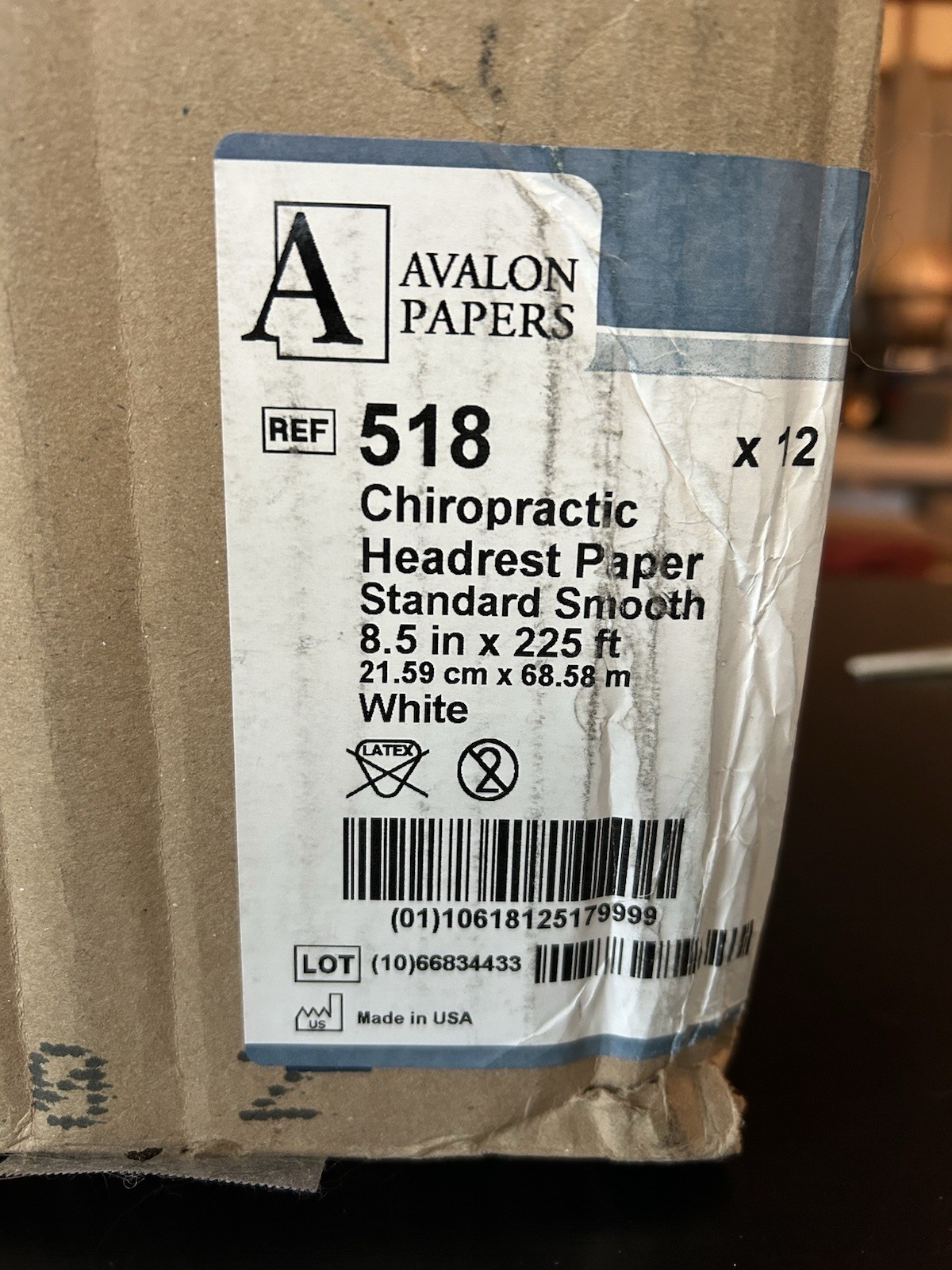 Avalon Papers 518 Chiropractic headrest paper Rolls 8.5 x 225 Ft (25 Roles)