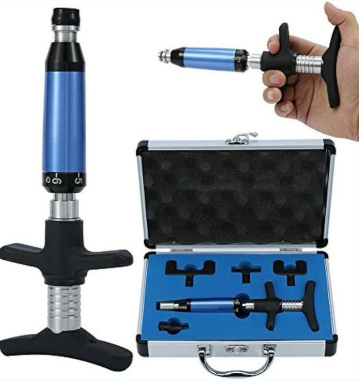 Manual Chiropractic Activator Adjusting Tool 6 Levels Gun Set with Case