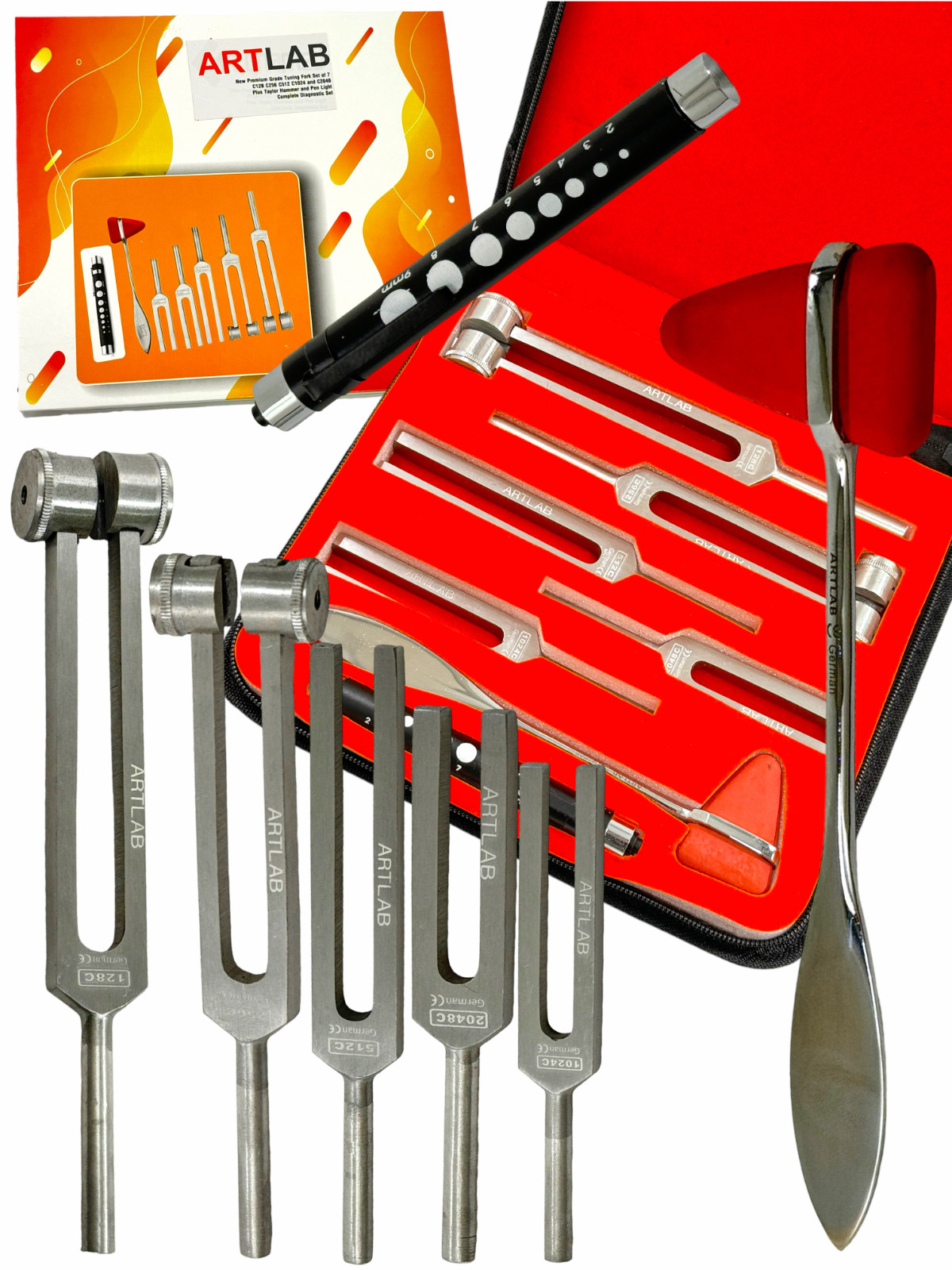 5 Tuning Forks Set Medical Surgical Chiropractic Physical Diagnostic instruments
