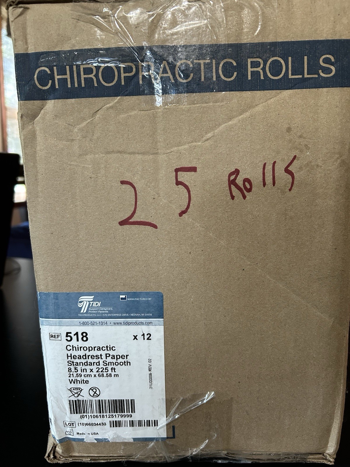 Avalon Papers 518 Chiropractic headrest paper Rolls 8.5 x 225 Ft (25 Roles)