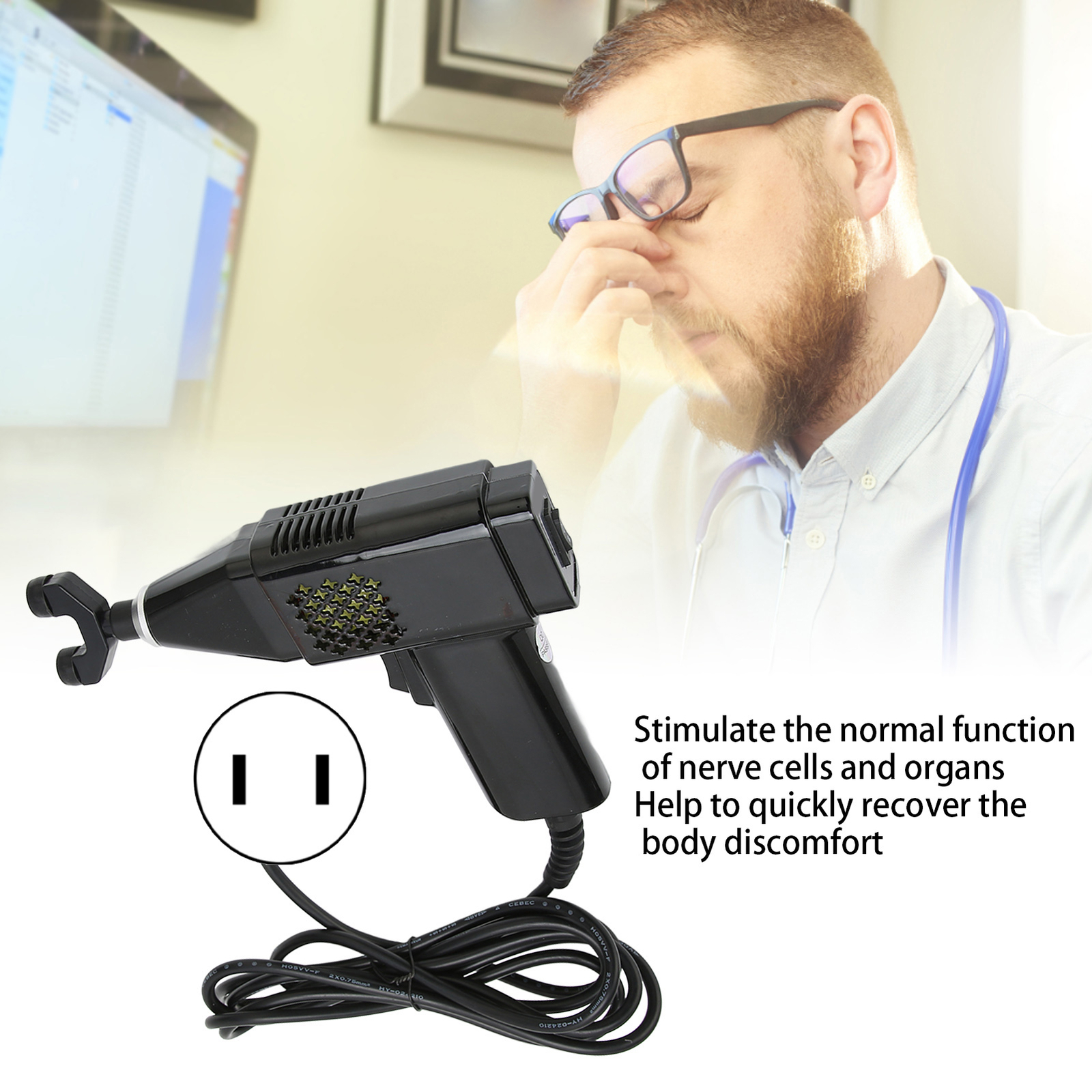 Electric Spine Chiropractor Gun with 4 Massage Heads – Therapeutic Device