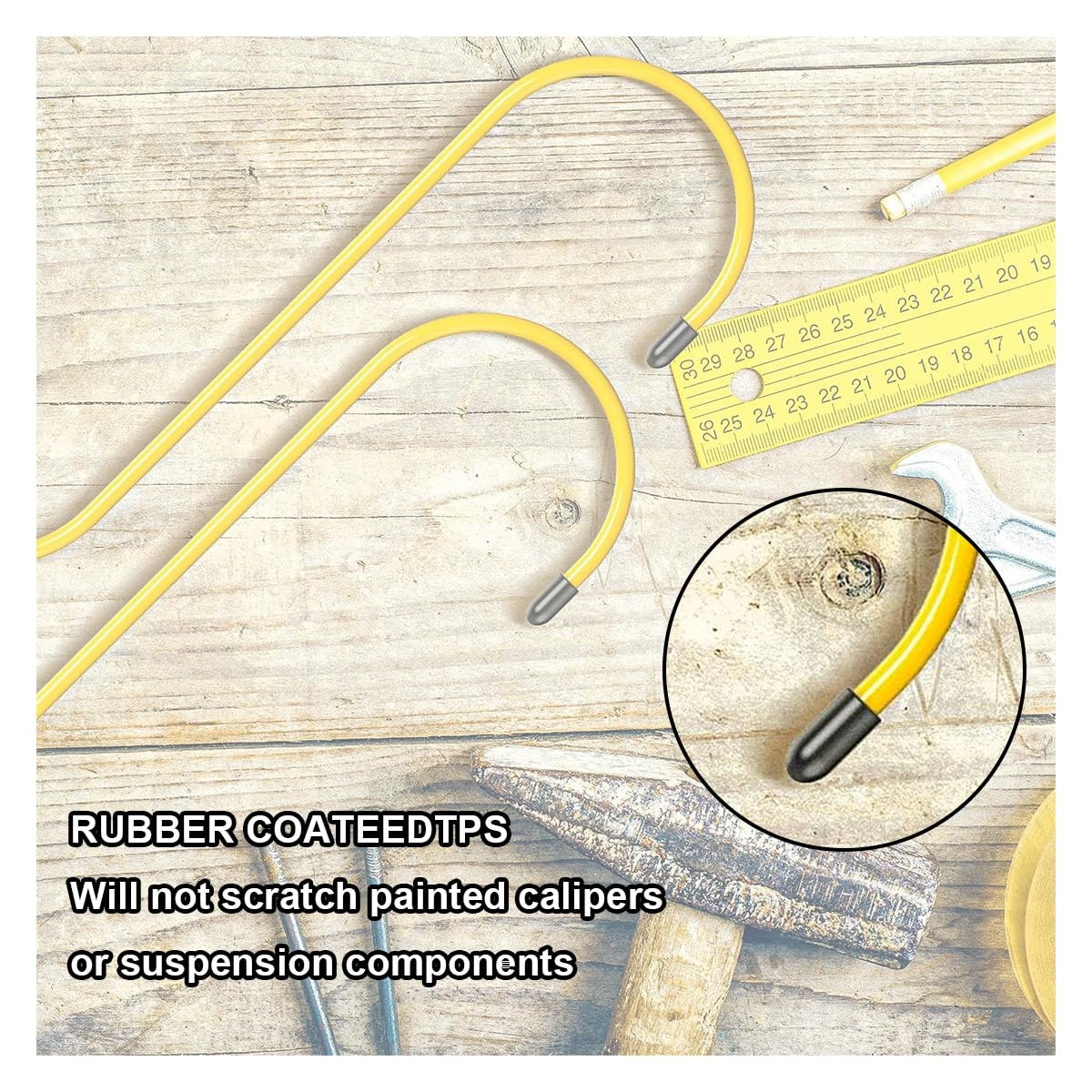 Glsowee Car Brake Caliper Hooks Auto Brake Caliper Hangers Rubber Tips