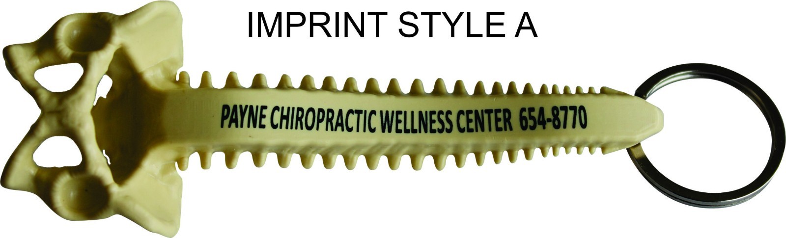 1000 PERSONALIZED SPINE KEY TAGS – KEY CHAIN – BAG OF BONES – CHIROPRACTIC