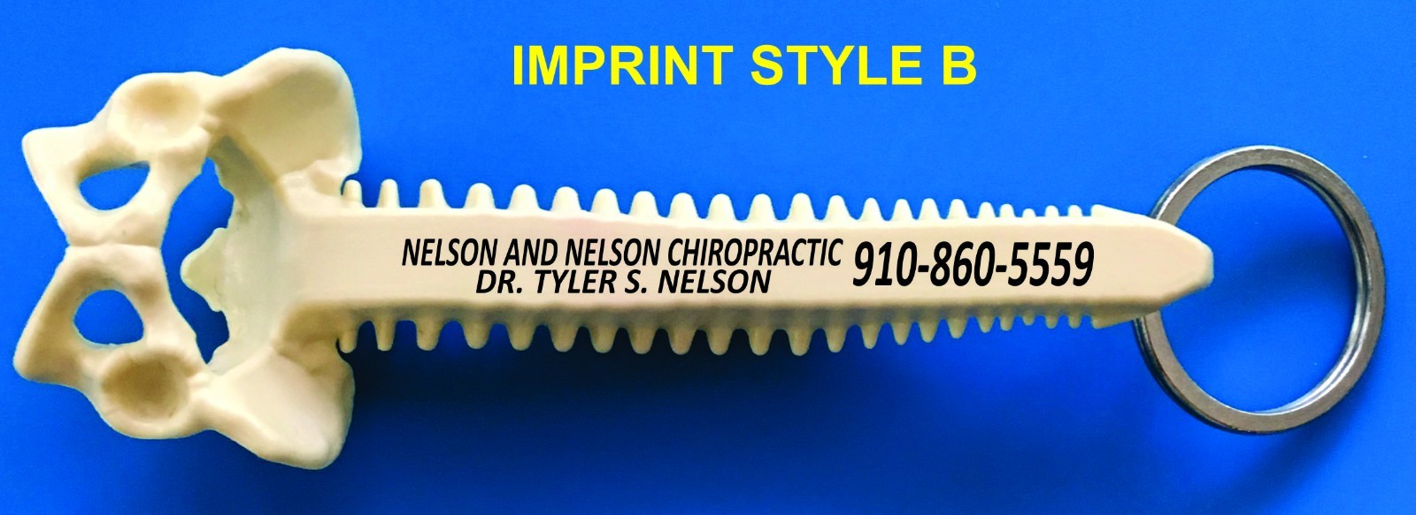 1000 PERSONALIZED SPINE KEY TAGS – KEY CHAIN – BAG OF BONES – CHIROPRACTIC