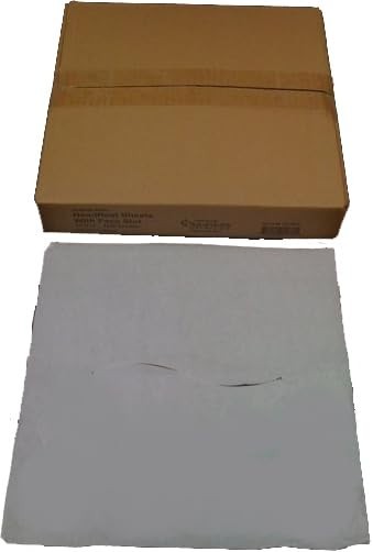 Chiropractic Headrest Paper Sheets with Face Slot – 12″ x 12″ White, 100 Pack