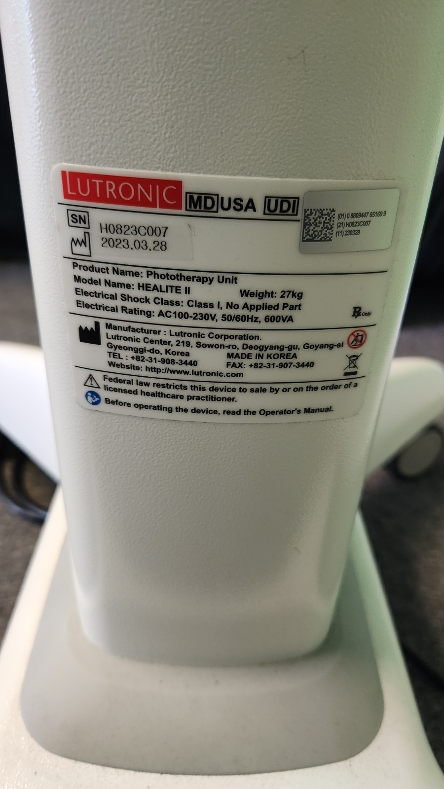2023 Cynosure Lutronic Healite II LED Phototherapy System 930 NM