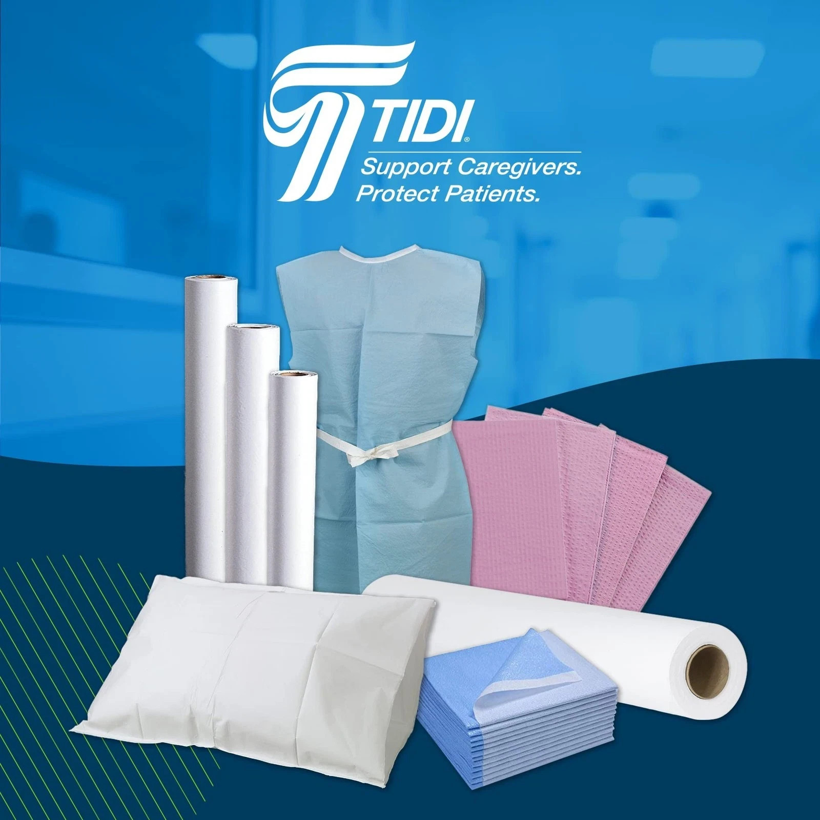 TIDI 980898 Choice Single-Use Chiropractic Headrest Paper Roll, Fluid and Bar…