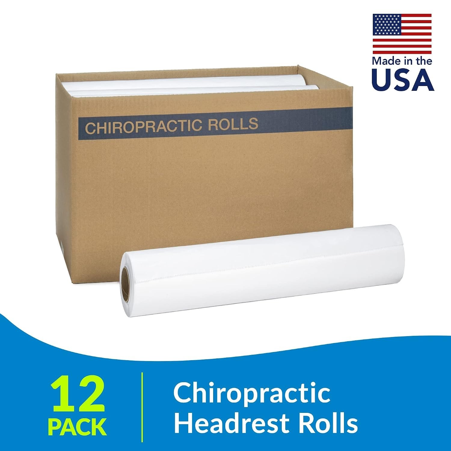 Chiropractic Crepe Paper Rolls 12″ x 125′ White – Pack of 12