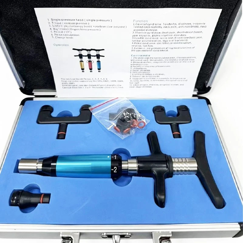 Chiropractic Adjusting Tool Spine Activator Adjusting Gun 6 Levels 4 Heads