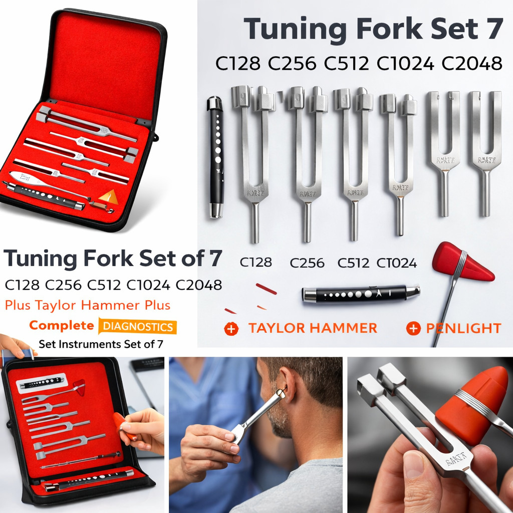 PREMIUM 6 Tuning Fork Set Medical Chiropractic Physical Diagnostic instruments