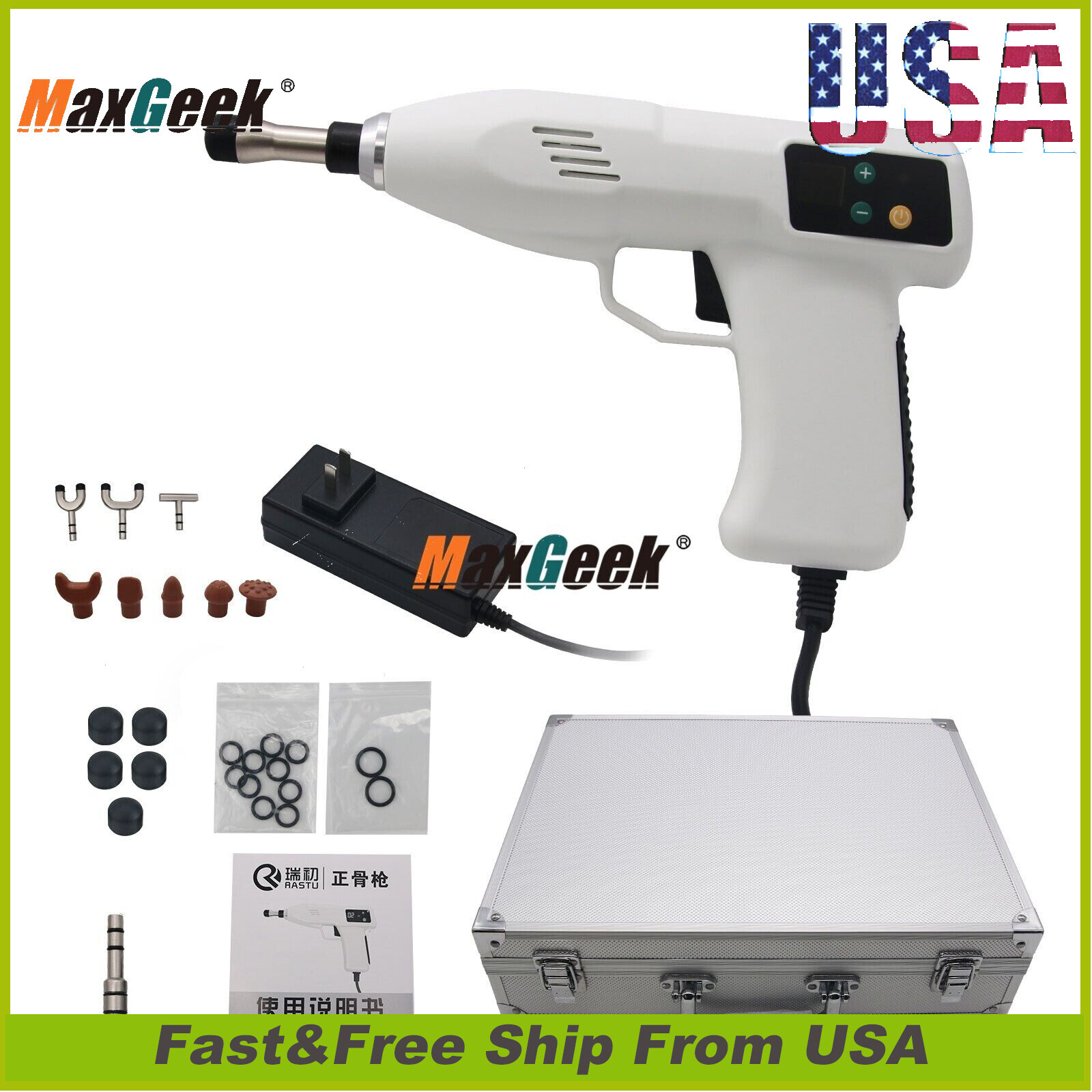 Chiropractic Adjusting Tool Gun Therapy Spine Activator Correction Massager #US