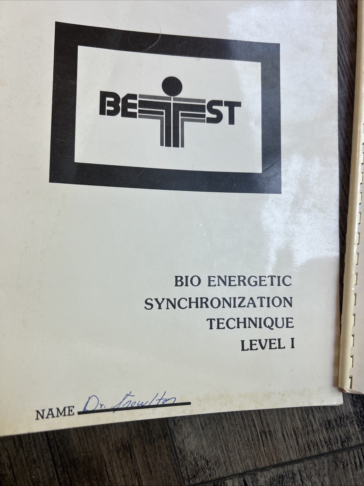 1980 Dr M T Morten Jr B.E.S.T Bio Energetic Synchronization Technique Material