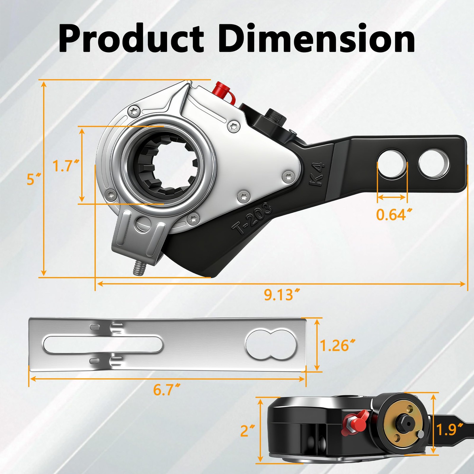 Automatic Brake Slack Adjuster 1.5 10 Spline 5.5 6.5 Arm Length 40010143